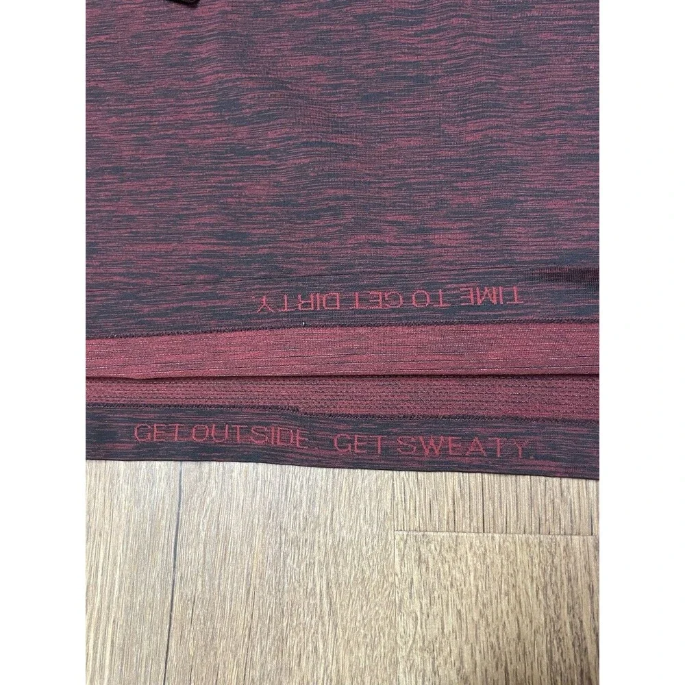Lululemon Metal Vent Tech Henley Long Sleeve Shirt Stretch Performance Large Red
